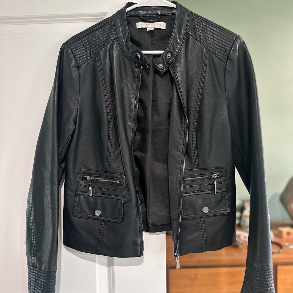 NY&C Quilted Black Leather Jacket
